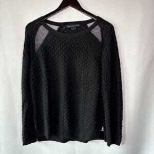 French Connection Women's Wool Blend Mesh Long Sleeve Sweater Size Small